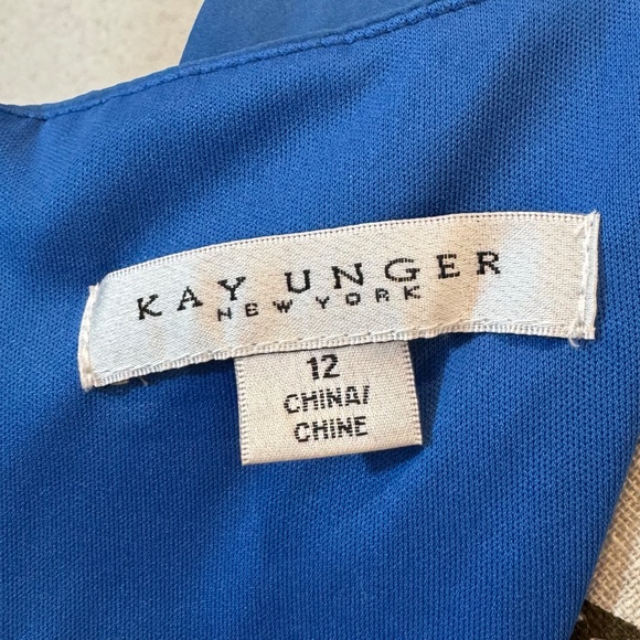 Kay Unger “Annie” Wrap Walk-Thru Jumpsuit Blue – Size 12 - Picture 7 of 9